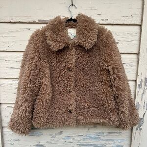 Copper Key Cozy Cropped Fall Winter Teddy Bear Jacket Coat Medium